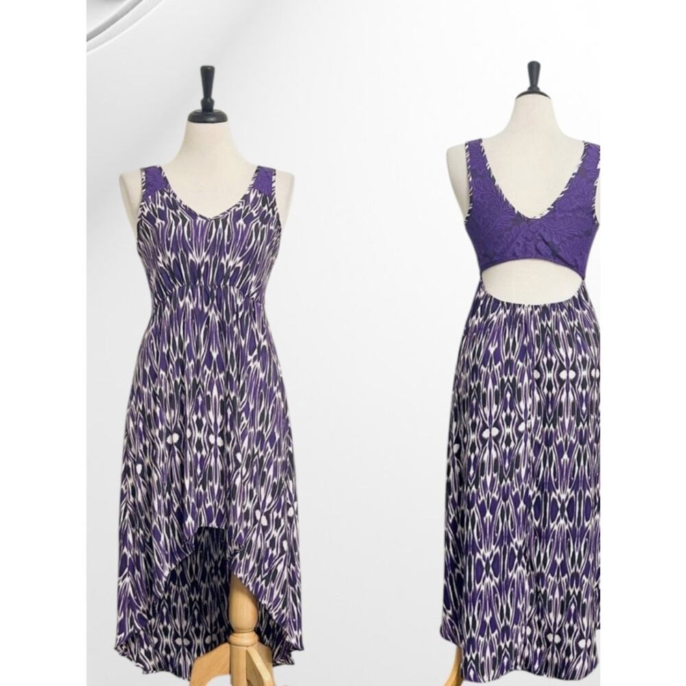 EXPRESS Women’s Small Purple High Low Open Back Dress - Picture 2 of 9